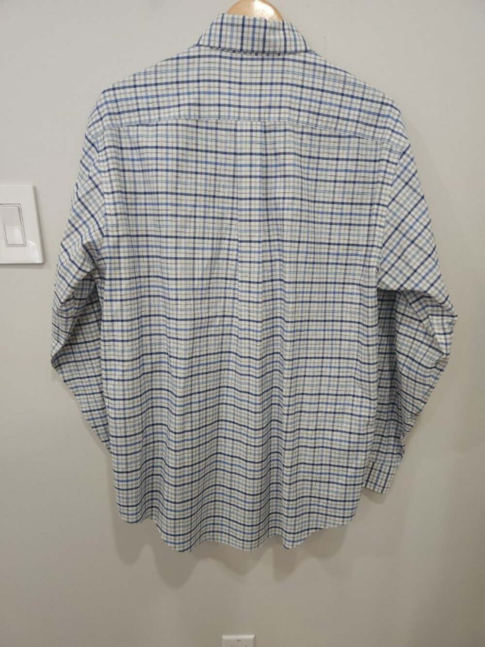 Brooks Brothers Oxford OCBD Button Down Shirt Mens M Blue Gingham Vintage - Picture 3 of 14